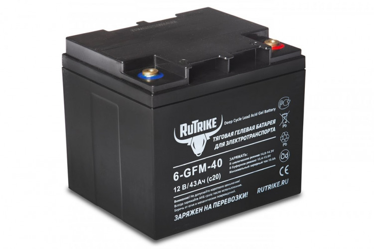 Тяговый гелевый аккумулятор RuTrike 6-GFM-40A (12V43A/H C20) в Севастополе