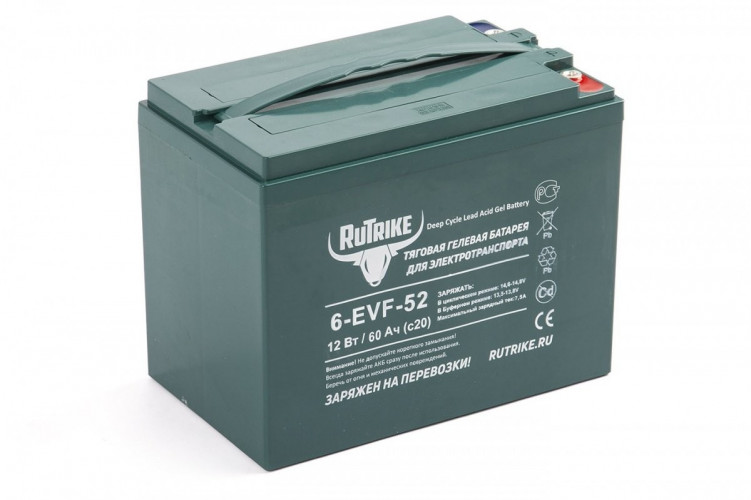 Тяговый гелевый аккумулятор RuTrike 6-EVF-52A (12V52A/H C3) в Севастополе