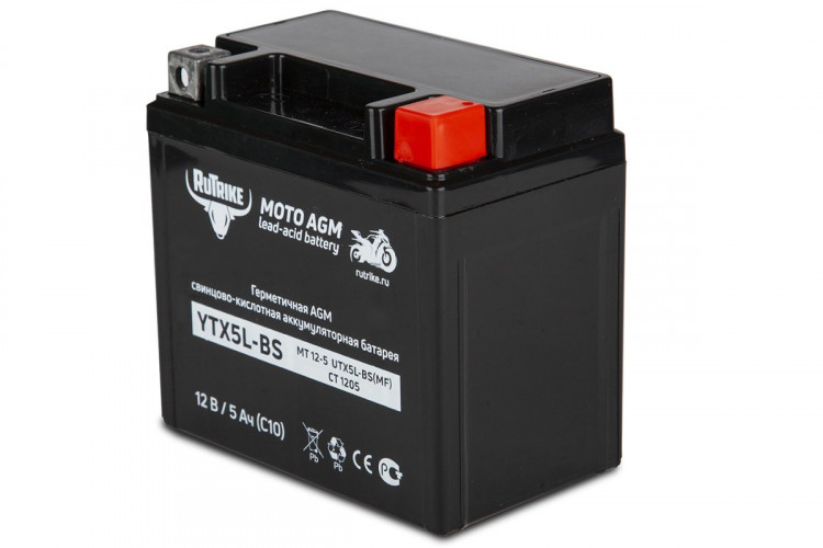 Аккумулятор стартерный для мототехники Rutrike YTX5L-BS (12V/5Ah) в Севастополе