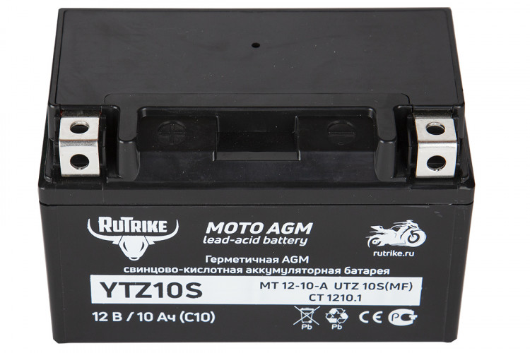 Аккумулятор стартерный для мототехники Rutrike YTZ10S (12V/10Ah) в Севастополе