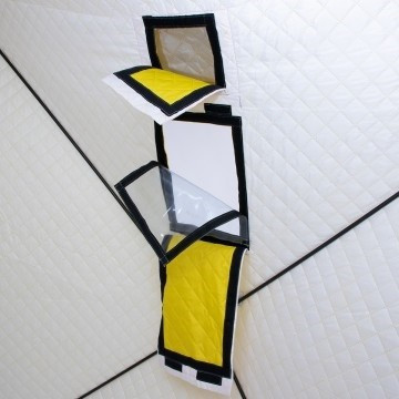 Палатка для рыбалки Helios утепл. Куб 1,8х1,8 желтый/серый в Севастополе