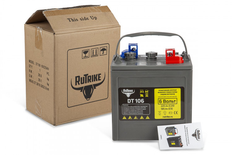 Тяговый аккумулятор RuTrike WET DT106 (T-105) 6V155A/H C3 в Севастополе