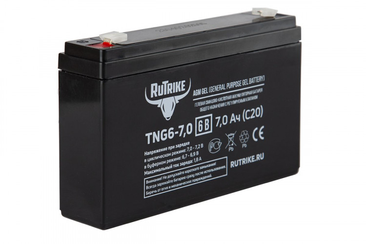 Тяговый гелевый аккумулятор RuTrike TNG 6-7.0 (6V7.0 A/H C20) в Севастополе