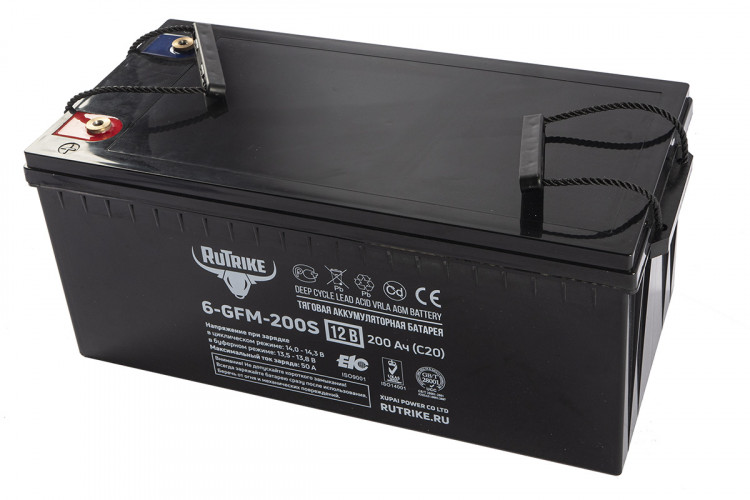Тяговый гелевый аккумулятор RuTrike 6-GFM-200 (12V200A/H C20) в Севастополе