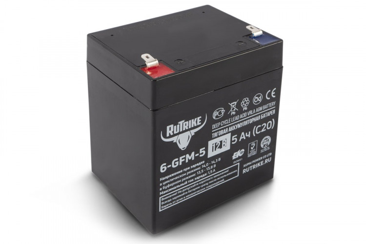 Тяговый гелевый аккумулятор RuTrike 6-GFM-5 (12V5A/H C20) в Севастополе