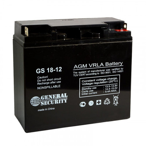 Аккумулятор General Security GS 12-18 L Kl (12 В, 18 Ач) в Севастополе