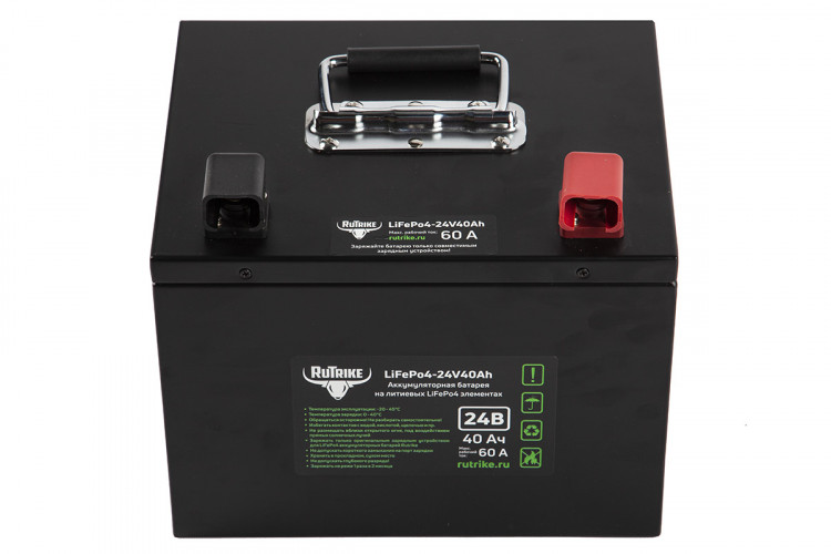 Тяговый железо-фосфатный аккумулятор RuTrike LiFePO4 24V40Ah (60A) в Севастополе