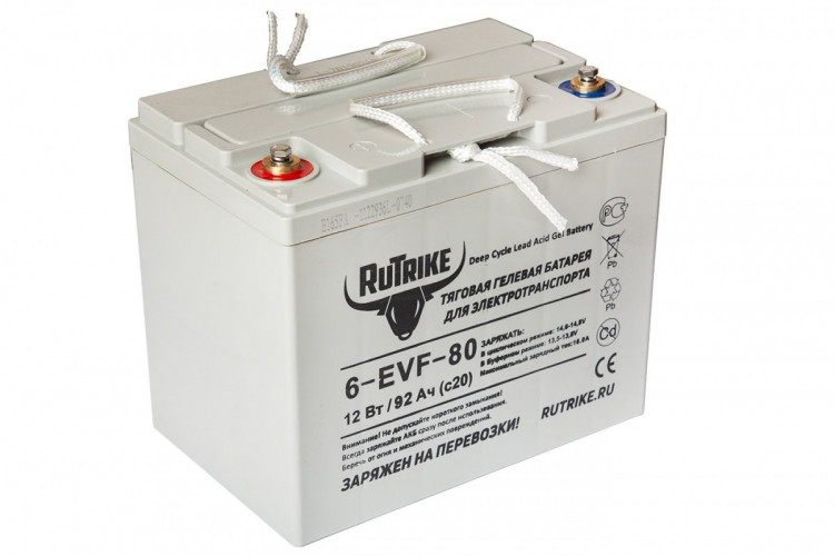 Тяговый гелевый аккумулятор RuTrike 6-EVF-80A (12V80A/H C3) в Севастополе