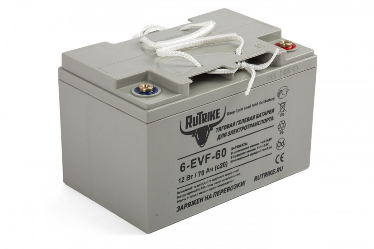Тяговый гелевый аккумулятор RuTrike 6-EVF-60A (12V60A/H C3) в Севастополе